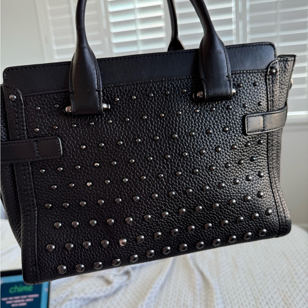 Coach Black Studded Satchel - Swagger 27 - Picture 3 of 7